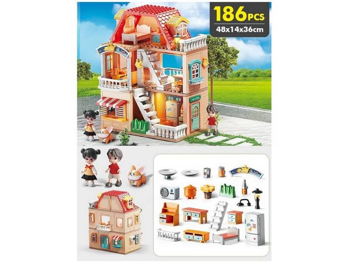 Wisam Feelo 1801 Puppenhaus: Landhaus - große Klemmbausteine Spielbausteine