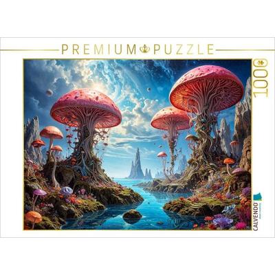 CALVENDO Puzzle Wächter der Gezeiten: Rosa Riesen, die über die Pforten der Unendlichkeit wachen | 1000 Teile Lege-Größe 64x48cm Foto-Puzzle für glück
