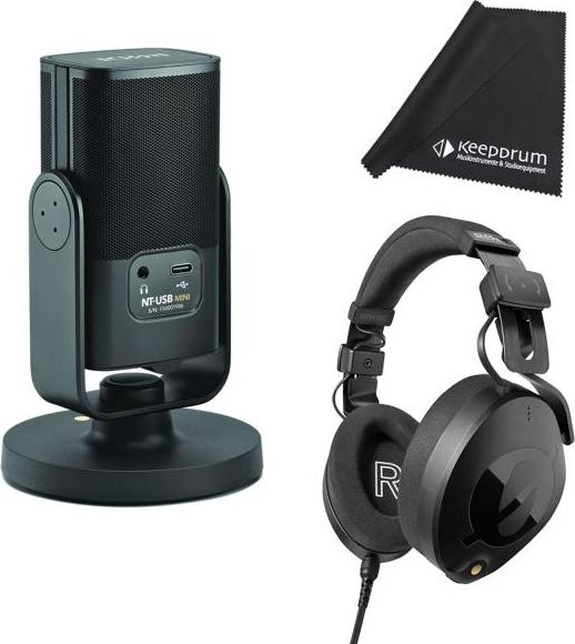 Rode NT-USB Mini mit NTH-100 Kopfhörer mit Tuch
