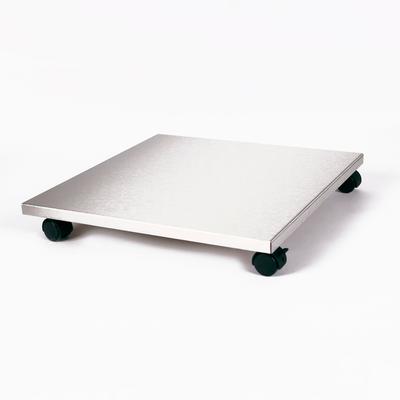 Möbelroller / Pflanzenroller (Profi) 50x50 cm, Edelstahl, 100kg, Bürorollen + Bremse, Marke: Szagato, Made in Germany