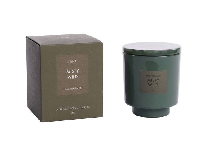 Duftkerze Lena olive Misty Wild H 10 cm D 8.2 cm 23 hr - Material: Glas/Polyresin