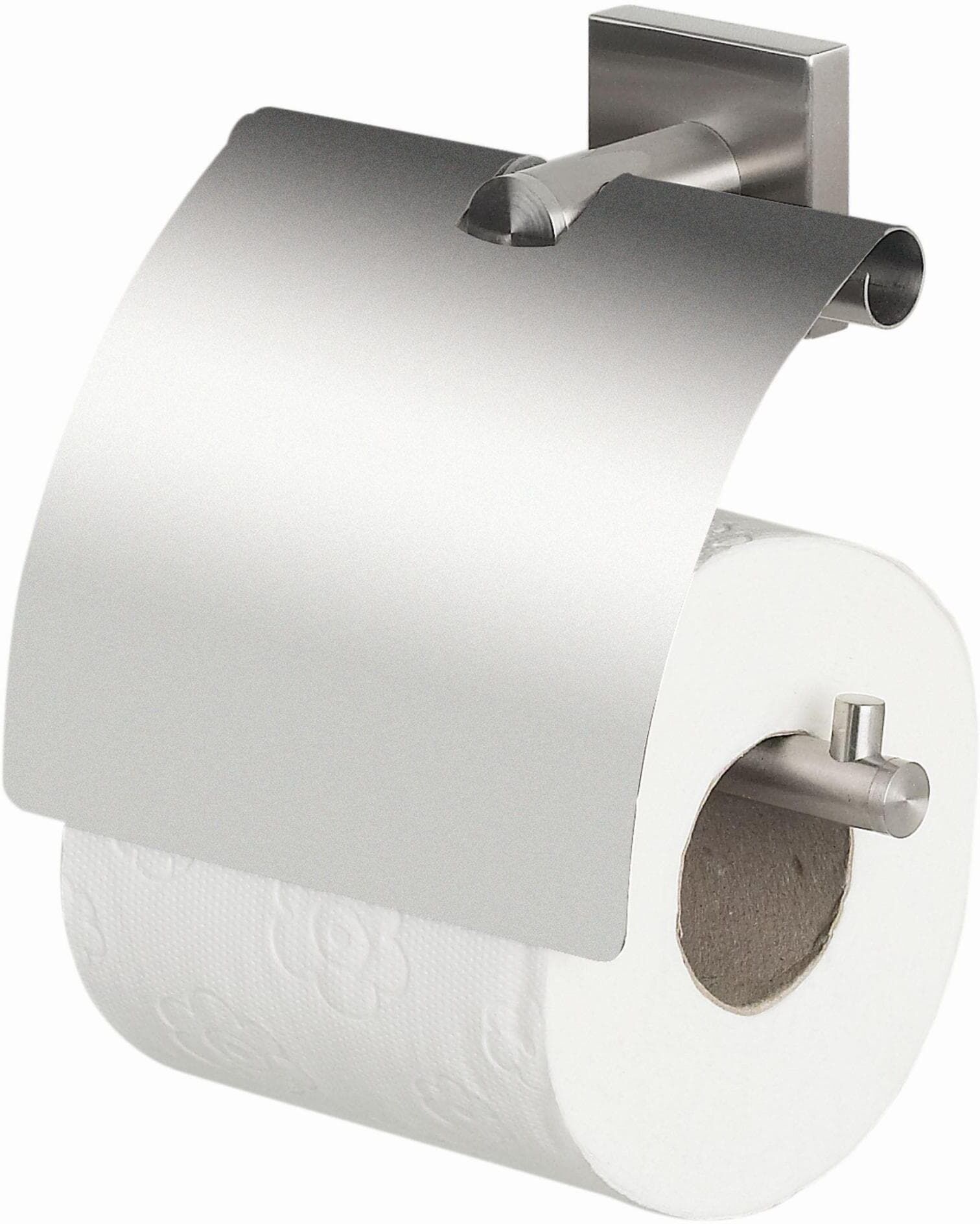 Toilettenpapierhalter SPIRELLA "mit Deckel NYO-STEEL", silber (silberfarben), Metall, Toilettenpapierhalter, Toilettenpapierhalter silberfarben Einheitsgröße