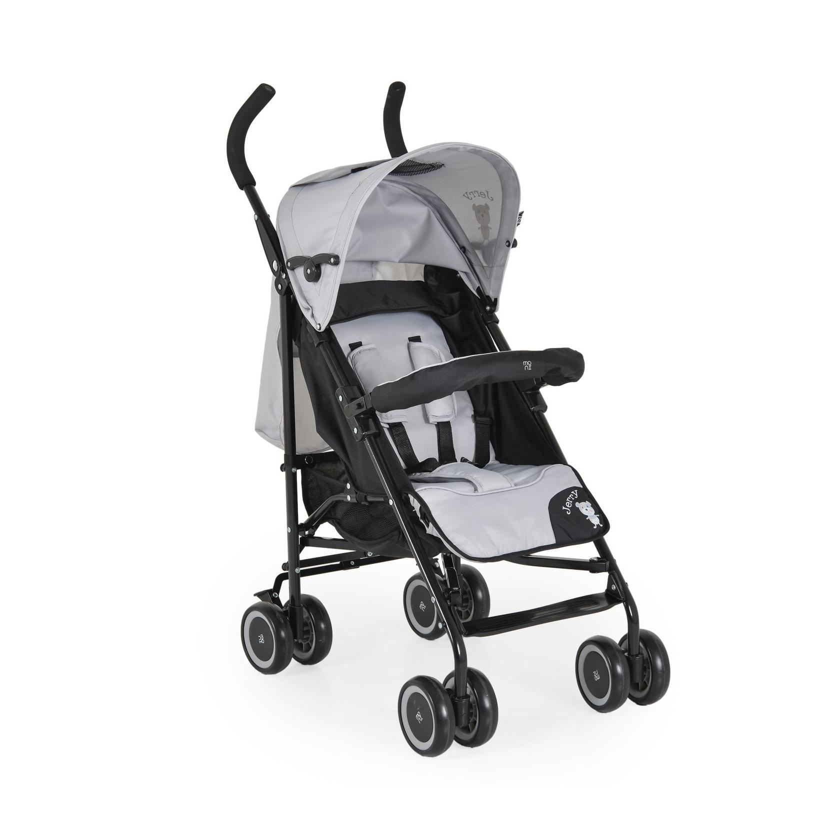 Moni Kinderwagen, Buggy Jerry, Sonnendach, schwenkbare Vorderräder, EVA-Räder grau/schwarz