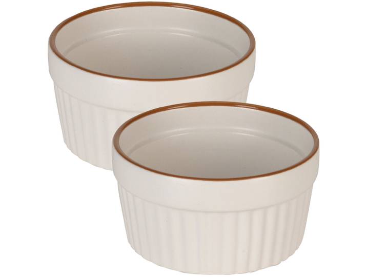 Backförmchen, 2er-Set, je 200 ml, Souffléförmchen, beige