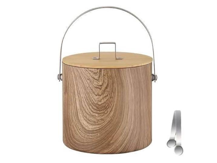 Champagnerkühler, Doppelwandiger Edelstahl-Eiskübel Mit Deckel & Zange Tragbarer Weinkühler mit isolierter Doppelwand. Inklusive Zange & Deckel. Ideal für Partys(3 L (0.79 Gal))