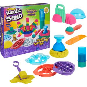 Kinetic-Sand Kinetischer-Sand Ultimate Sandisfying, 3 Farben, 907 g, mit Löffel, Stempel, Werkzeugen & Förmchen