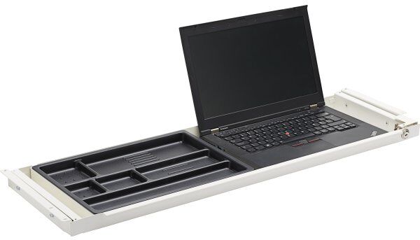 Lomax Slim Tray Udtræksskuffe M/lås, Hvid