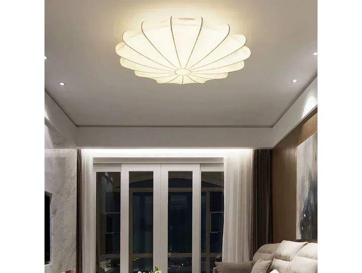 2025 Plafonnier moderne nordique décor à la maison Lustre Salon minimaliste soie lumière LED Style crème chambre pour Salon salle à manger plafond