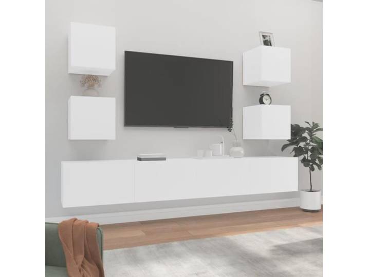 Ensemble de meubles TV 6 pcs Blanc Bois d'ingénierie 3114262