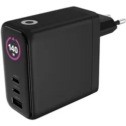 Mobile Origin Display Charger PW21 (140 W, 3 Ports), USB Ladegerät, Schwarz