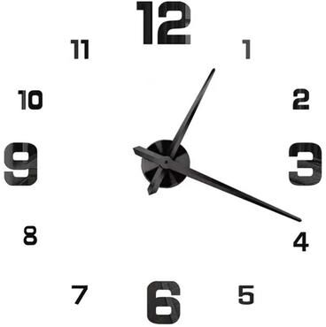 Inspired Finds 3D Luminous Frameless Wall Clock DIY Kit Modern Silent Glow Wall Decor modern Bold Black Dial 2d 40cm = 15.75in