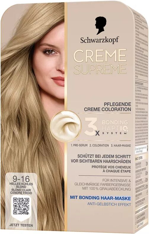 Creme Supreme - Coloration 9-16 Helles Kühles Blond, 1 Stück, - Helles Kühles Blond