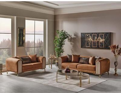 Furnia Collins 2 Pieces Living Room Sets 1 Sofa 1 Loveseat