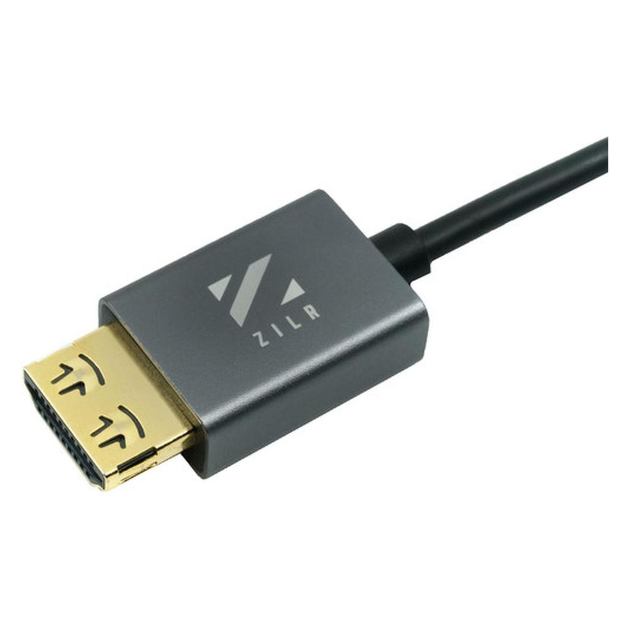 Zilr 4KP60 1m / 3.3FT Hyper Thin High Speed HDMI Secure Cable w/ (ZL118682) (1 m) (ZRHAA02)