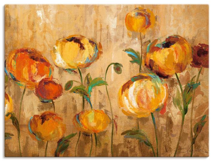 Wandbild ARTLAND Freudige Ranunkel , orange (farbe bild(er): orange), B:80cm H:60cm, Bilder, Wandbild, als Leinwandbild, Poster in verschied. Grössen