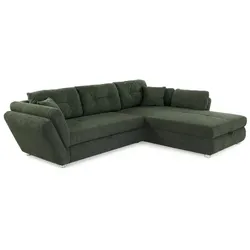 Ecksofa mit Funktion Jengen Stoff Grün Dunkelgrün