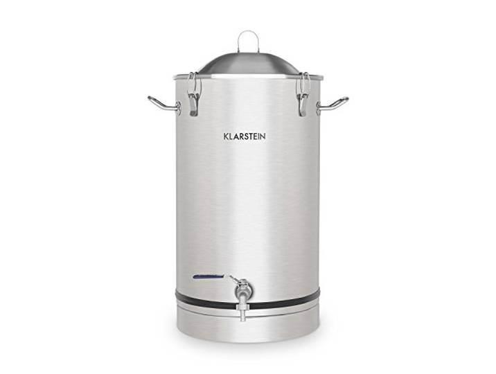 Klarstein Maischfest Gärkessel - Fermentierkessel, Bierbraugerät, Gärbehälter, 30 L, Ablasshahn, Edelstahl, silber