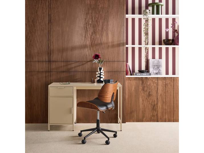 Bureau enfant acier laminé 1 tiroir, beige