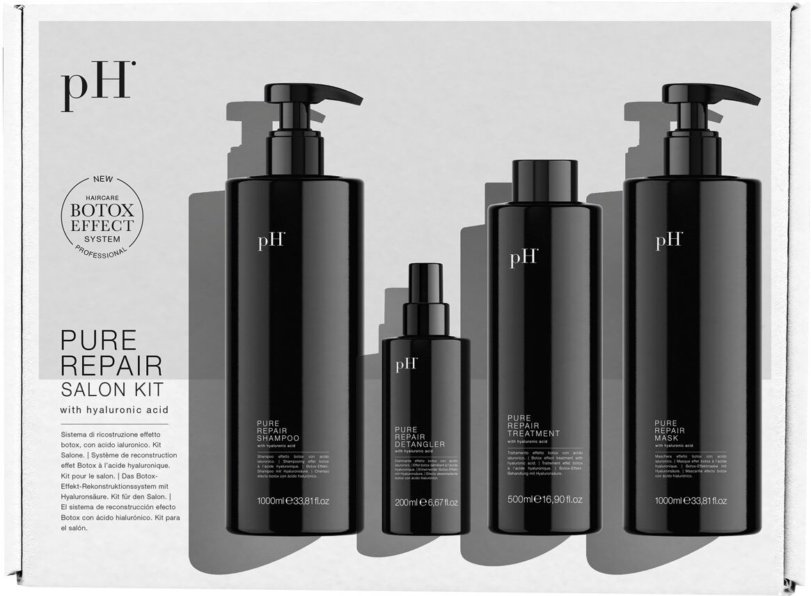 2700ml pH Pure Repair Salon Kit (Shampoo 1000ml + Mask 1000ml + Treatment 500ml + Detangler 200ml)