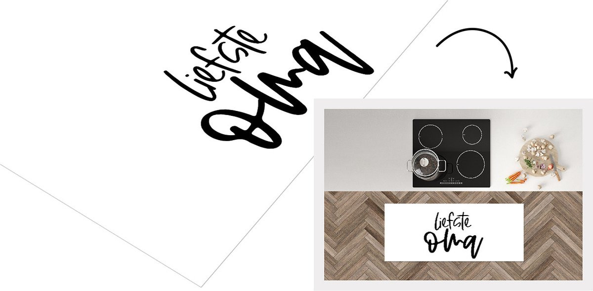 Keukenloper KitchenYeah Vinyl met Liefste Oma Quote - B/D: 120 x 50 cm