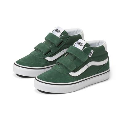 Sneaker VANS "Brooklyn Mid V", Kinder, Gr. 34, grün (suede, canvas juniper grün), Leder, Schuhe Sneaker