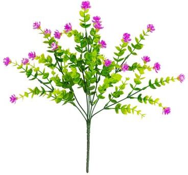Nearly Natural 14-in UV Resistant Artificial Flowering Mini Rose Bush - Set of 12