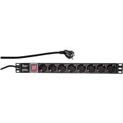 LogiLink PDU8C01 19 Zoll Netzwerkschrank-Steckdosenleiste 1 HE Schutzkontaktsteckdose mit Schalter Schwarz
