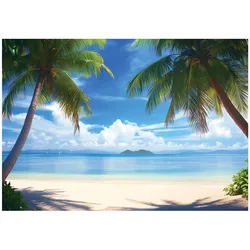 FOTOTAPETE 3D Effekt Strand Meer Palmen Hawaii 300x210