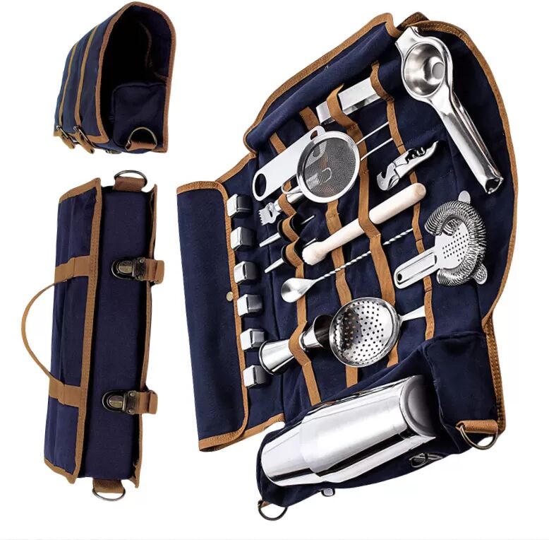 INF Sac de barman - Parfait pour la mixologie en déplacement Bleu