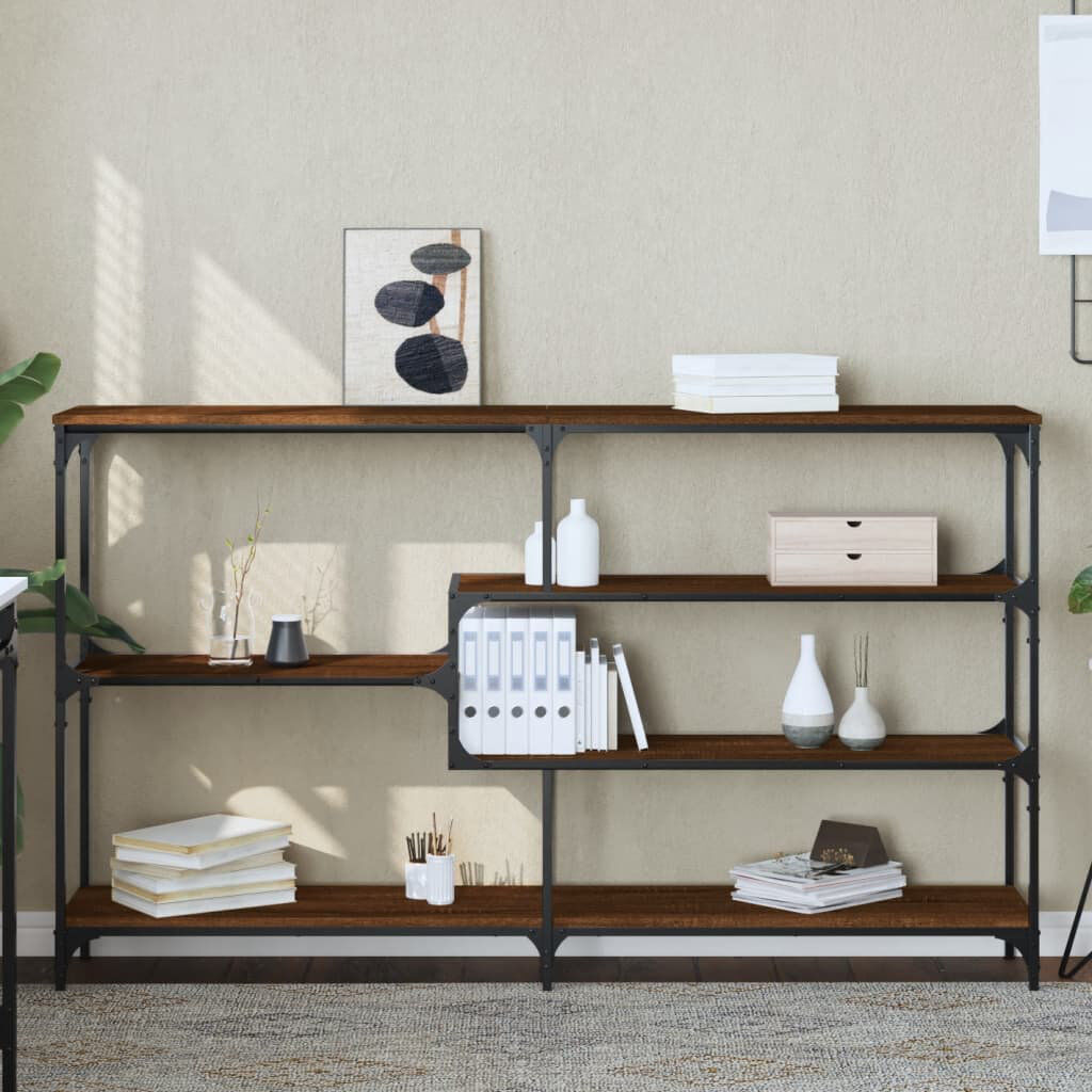 vidaXL Console Table Brown Oak 95cm H x 160cm W x 32cm D