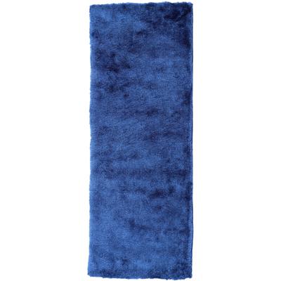 Hochflor-Teppich CARPETFINE "Breeze", blau, B:80cm H:45mm L:350cm, Polyester, Teppiche, besonders weich mit leichtem Glanz Garn, Wohnzimmer