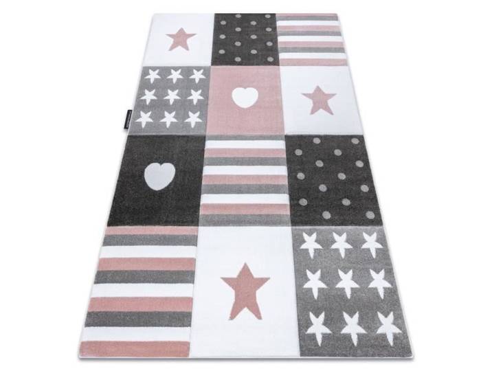 Tapis - PETIT TEENY - CŒUR ÉTOILES - 120x170 cm - Rose - Synthétique - Enfant
