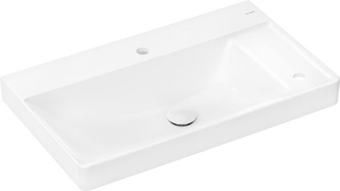Hansgrohe Aufsatzwaschtisch Xelu Q 800x480mm, geschliffen, Ablage rechts, weiß