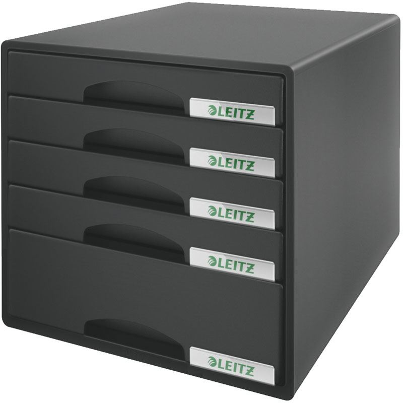 Leitz Schubladenbox Plus, 5 Schübe, schwarz