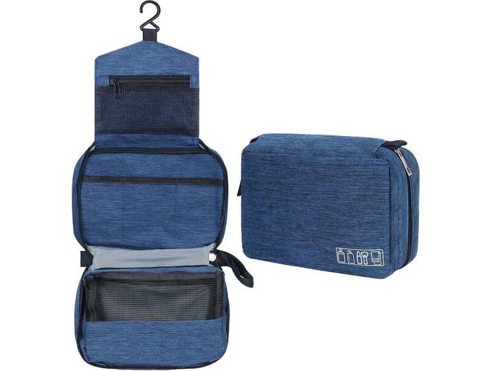 Kulturbeutel Hängend Marineblau 24,3 cm, Dunkelblau, 7.6x13x24.3 cm, Badaccessoires, Kosmetikdosen