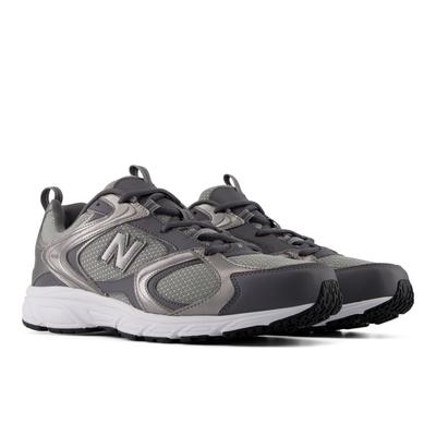 Sneaker NEW BALANCE "408", Herren, Gr. 41,5, grau (slate grau, schwarz silber metallic, castlerock), Synthetik, Textil, Schuhe Sneaker, inspiriert vom Design des New Balance 530 und 740