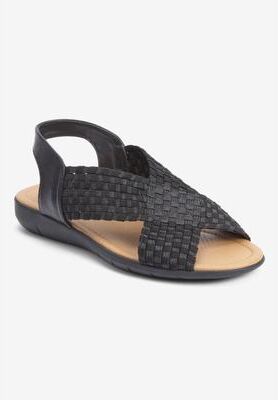 Women's The Celestia Sling Sandal by Comfortview in Black Metallic (Size 12 M)