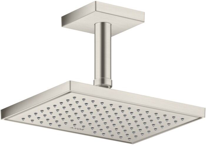 Hansgrohe Deckenanschluss 26437800 100 mm, Edelstahl-Optik, eckig