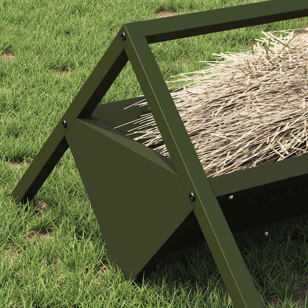 vidaXL Trough d'alimentation pour le bétail Vert olive 10 kg