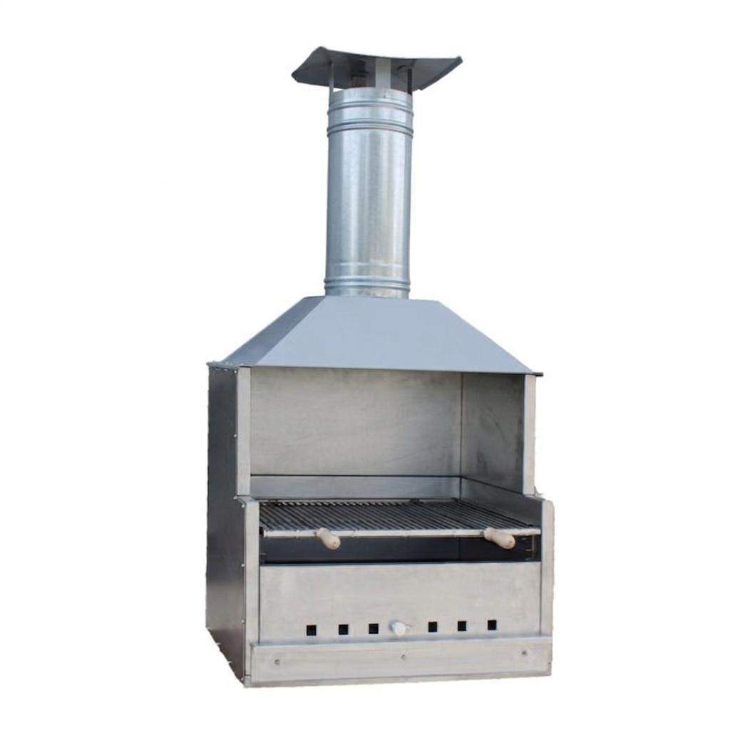 Holzkohlegrill mit Haube L 77 X T 57,5 Aluminiumblech
