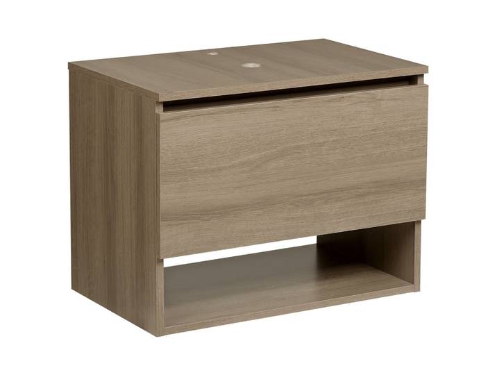 WASCHBECKENUNTERSCHRANK wandmontiertk 60 cm Hellbraun Natal