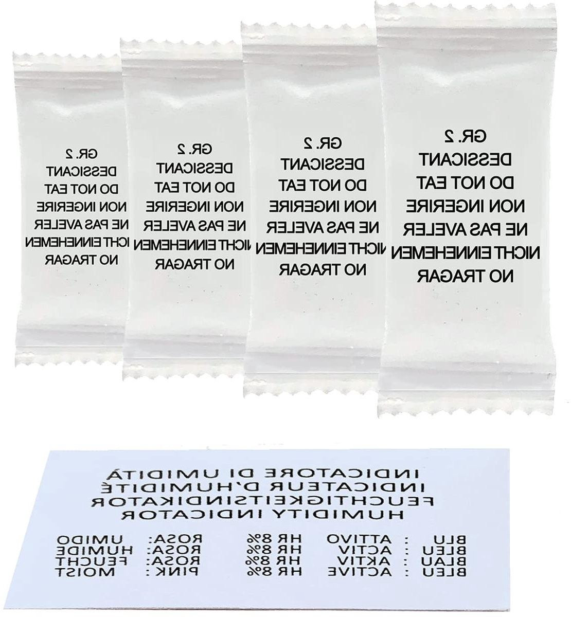 Vochtabsorberende zakjes wit 2 gram met kleurindicatie