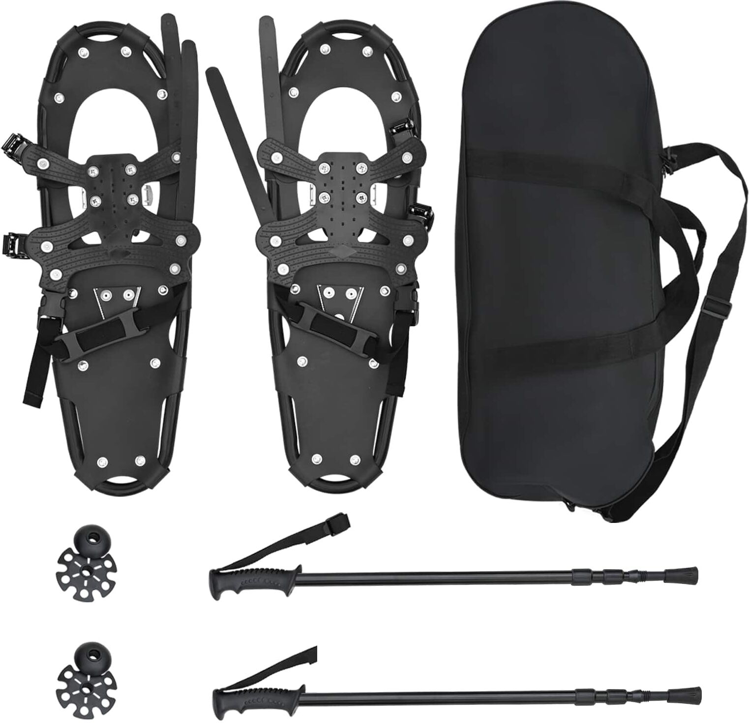 vidaXL Raquettes 3 en 1 Noir 63,5 x 21 cm Aluminium et HDPE