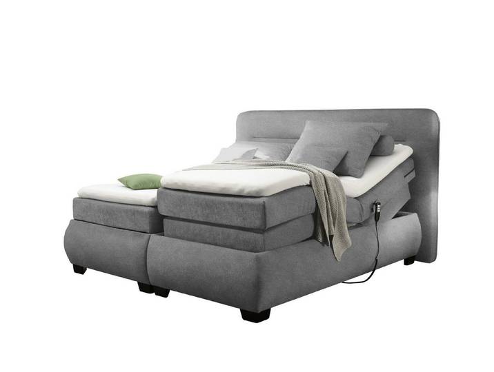 freiraum Boxspringbett EVOLUTION, Liegefläche 180x200cm, mit Motor, dark grey - 210x122x220 (BxHxT)