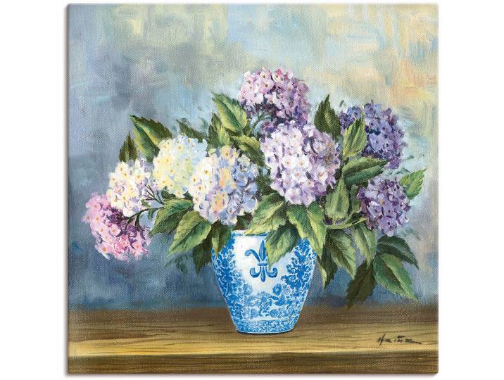 Leinwandbild ARTLAND Hortensien , blau (farbe bild(er): blau), B:50cm H:50cm, Bilder, Leinwandbild, auf Holzrahmen gespannt
