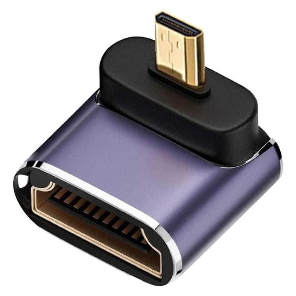 PowerGuard Micro HDMI auf HDMI 2.1 90-Grad Winkel Down Adapter (HDMI) (D8K-05)