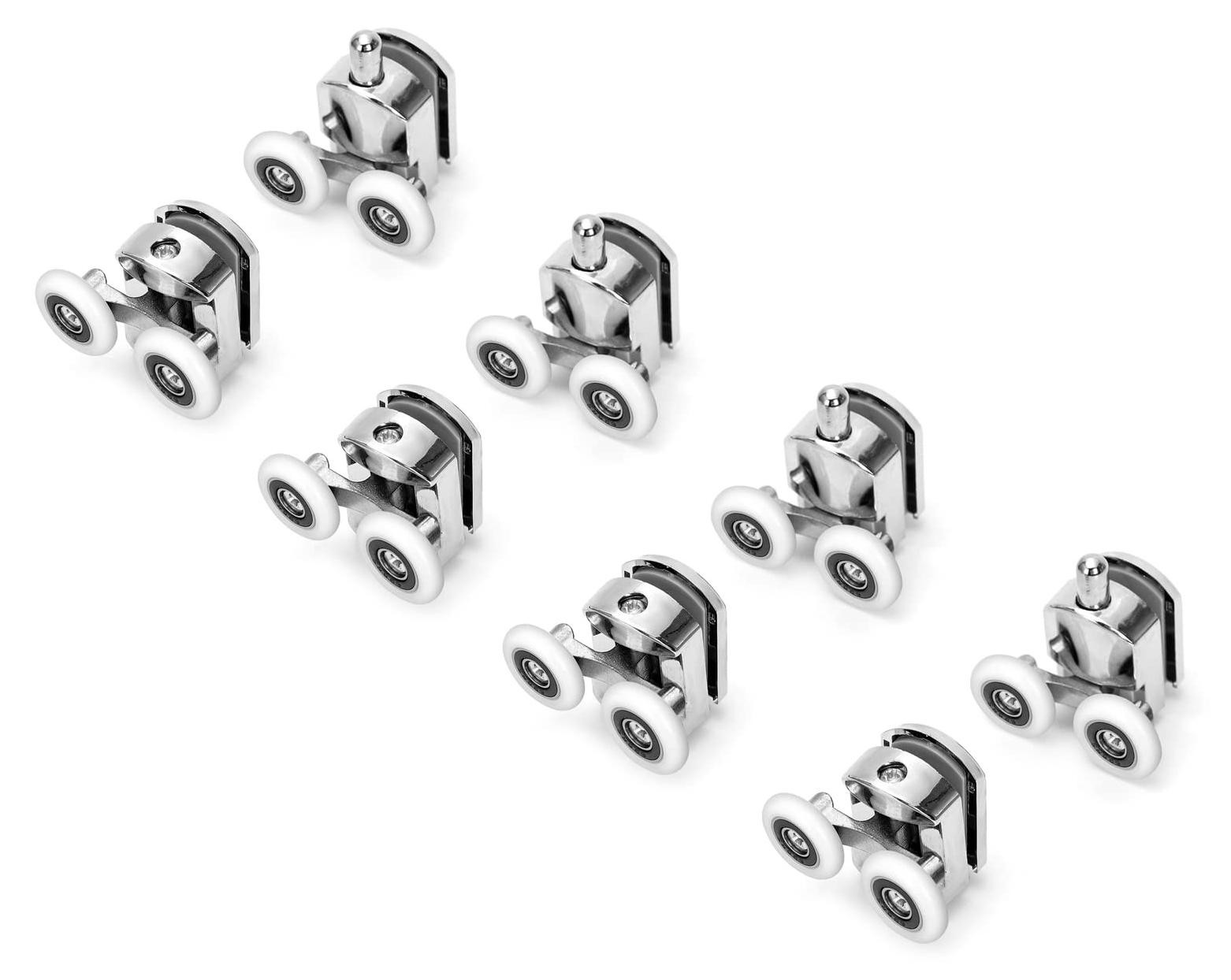 Set van 8 douchedeur rollen 23mm voor de badkamer