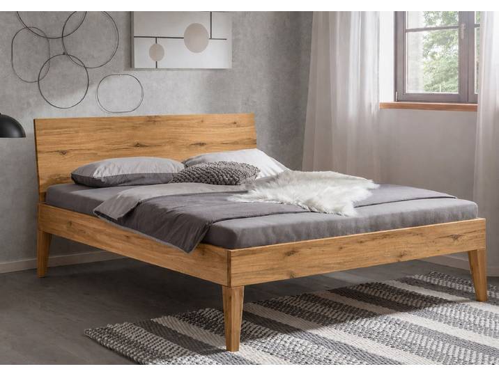 Doppelbett 'Grace' 180x200cm Wildeiche geölt
