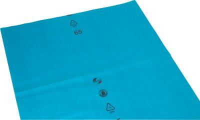 Deiss PREMIUM® Abfallsäcke, robust und vielseitig, Recycling-LDPE, lose, B 680+420 x H 1620 mm, 400 Liter, blau, 100 Stück