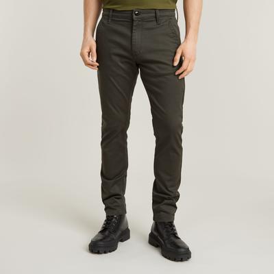 Chinohose G-STAR "Skinny Chino 3.0", Herren, Gr. 34, Länge 34, grau (asfalt), Web, Obermaterial: 97% Baumwolle, 3% Elasthan, unifarben, skinny fit normal, Hosen Chinohose